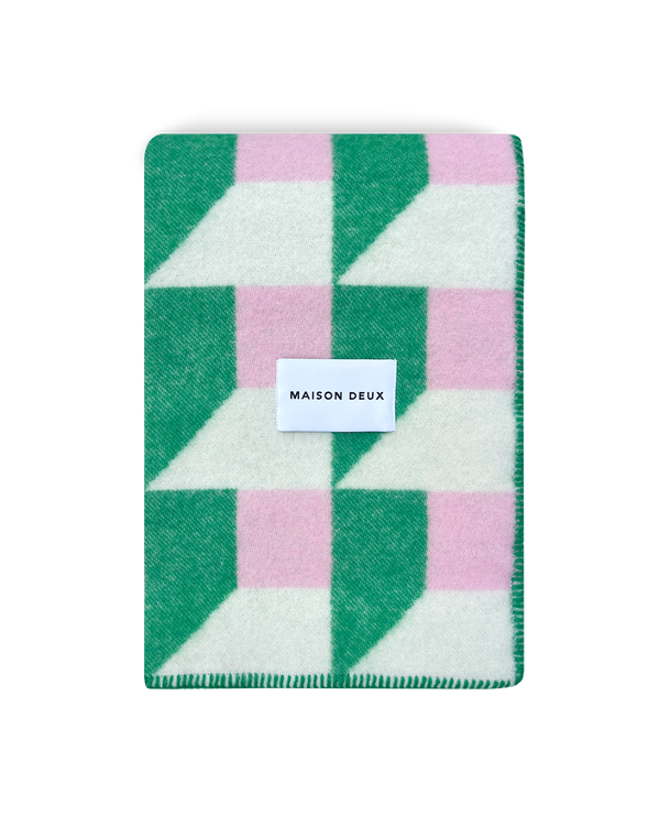 Cubics Blanket Grass Pink