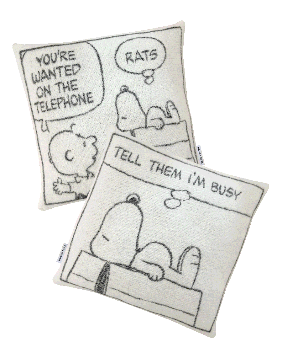 Set of 2 Peanuts Cushion Cover Comic Busy – Maison Deux