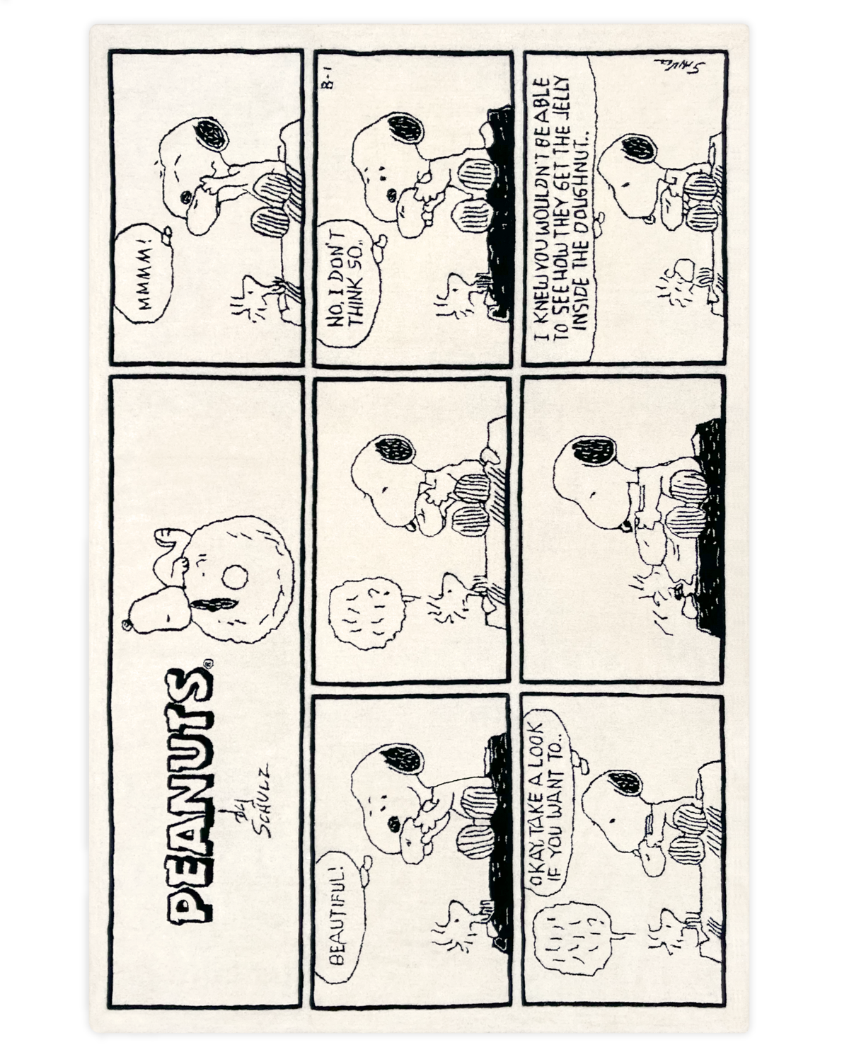 Peanuts Rug Comic Doughnut 200x300 cm | Snoopy & Woodstock