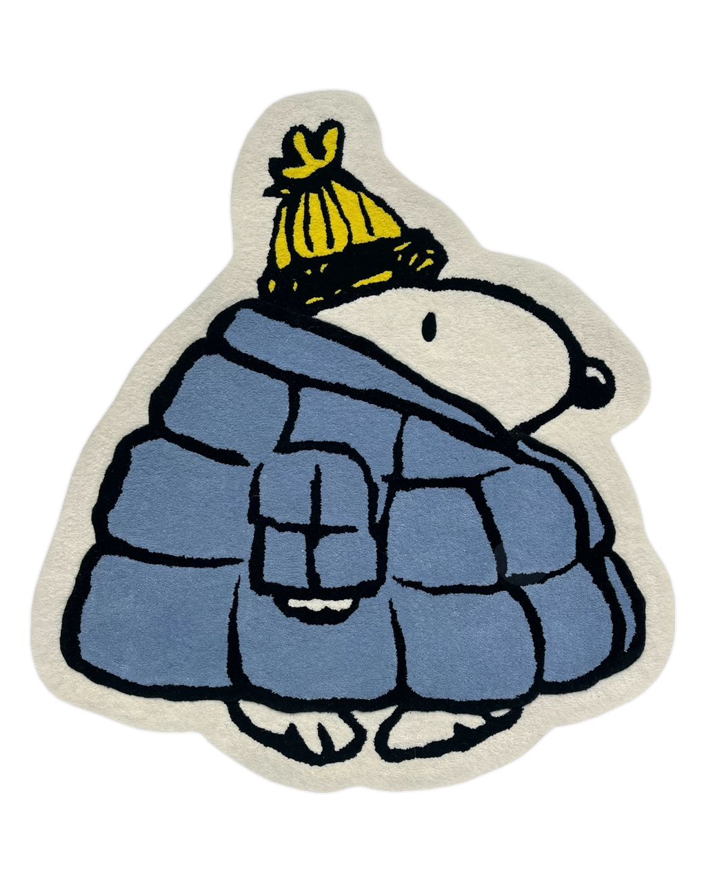 Snoopy Puffer Jacket Rug 110 x 112 cm - Blue Yellow – Maison
