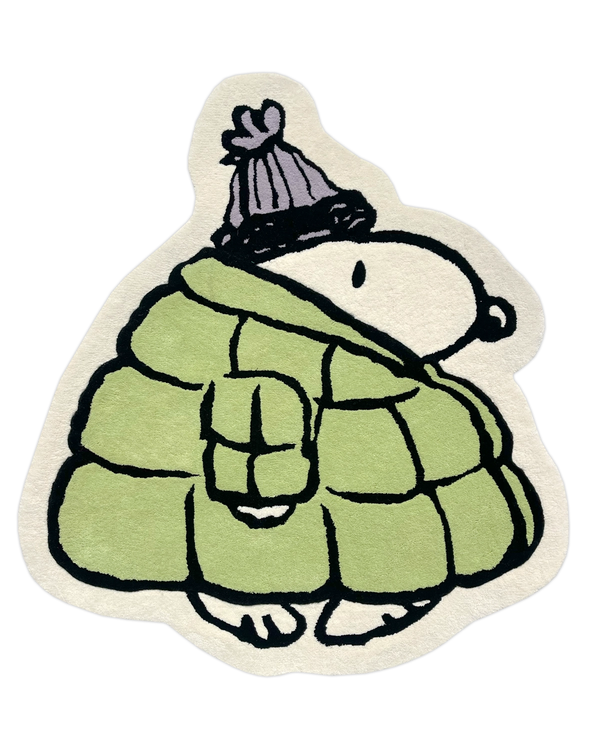 Snoopy Steppjacken-Teppich in Kiwi-Lila (110 x 112 cm)