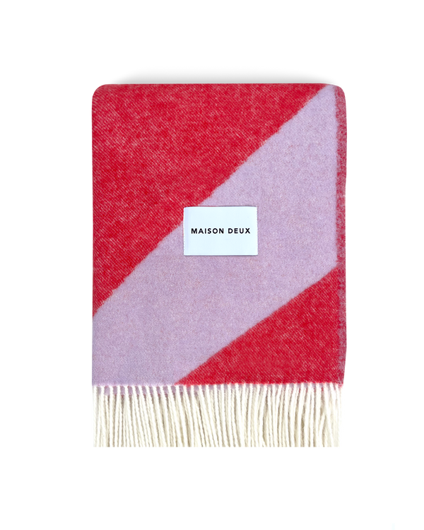 Wool Blanket  Lilac Scarlet