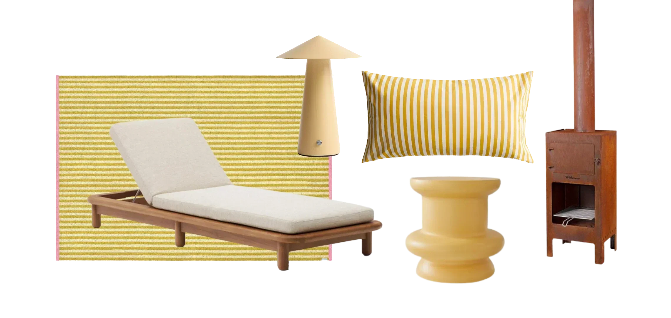 stripe outdoor rug sunburst summer terrace styling