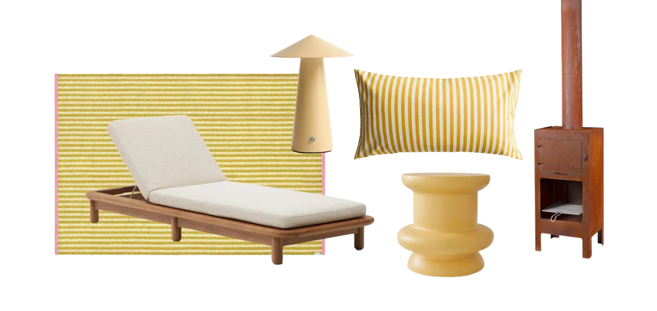 stripe outdoor rug sunburst summer terrace styling