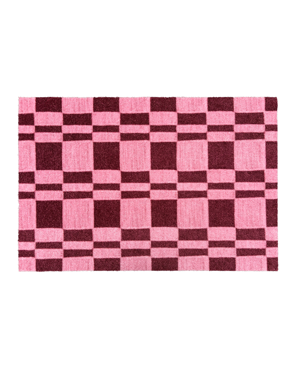 (SAMPLE) Chalky Check Doormat Pink Bordo