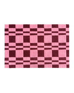 Chalky Check Deurmat Roze Bordeaux