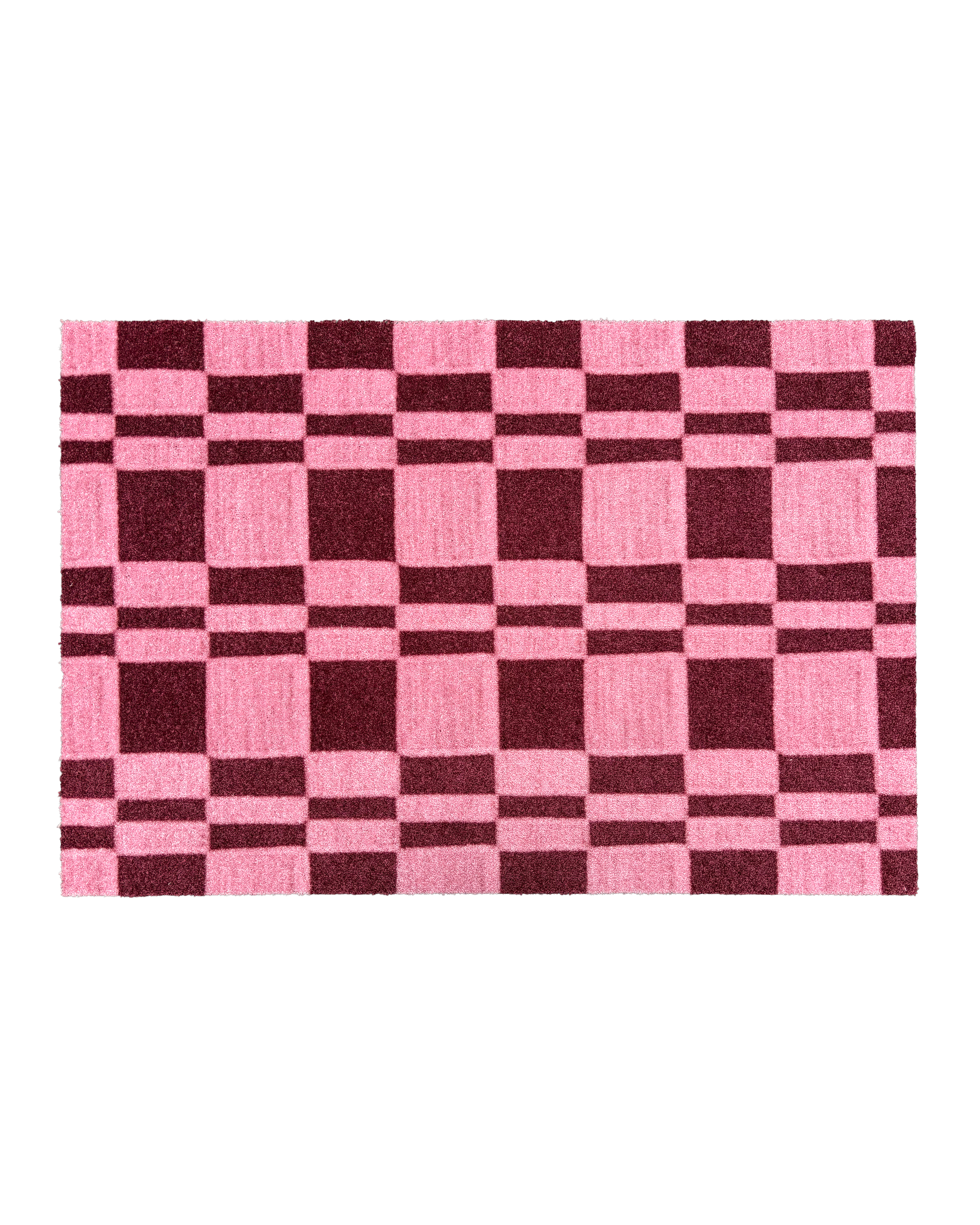 Chalky Check Deurmat Roze Bordeaux