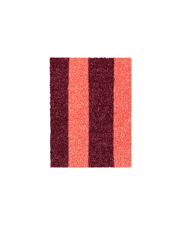 (SAMPLE) Wobbly Stripe Doormat Bordo Coral