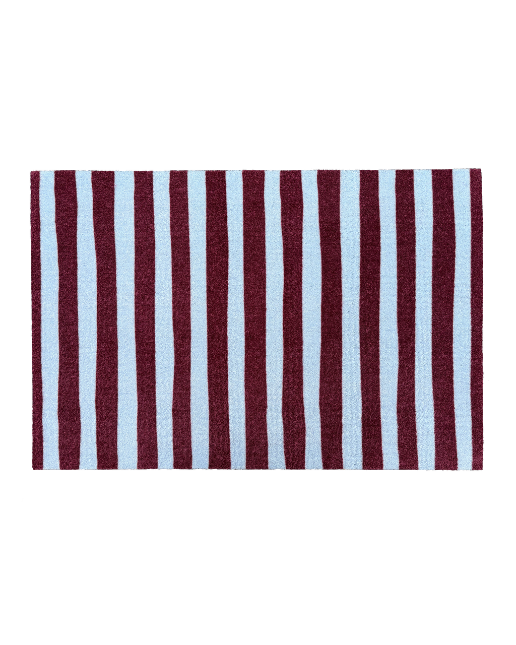 Design Custom Size Doormat Wobbly Stripe Bordeaux Light Blue | Maison Deux