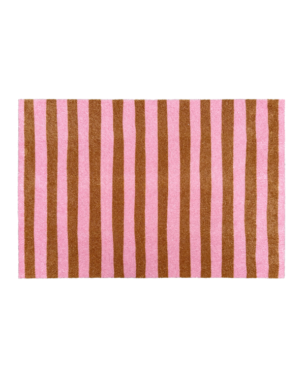 Wobbly Stripe Doormat Pink Toffee