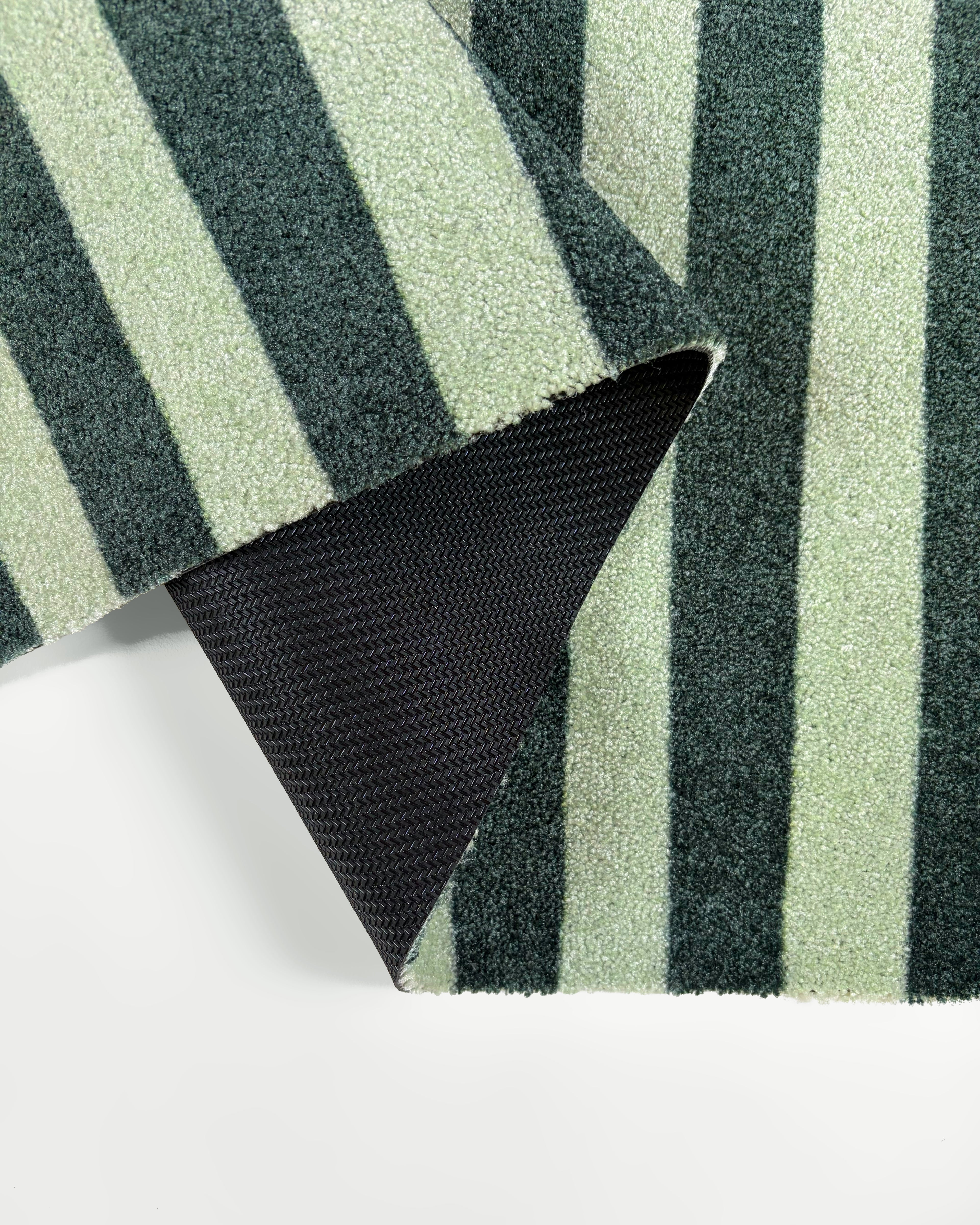 Wobbly Stripe Doormat Green Sage