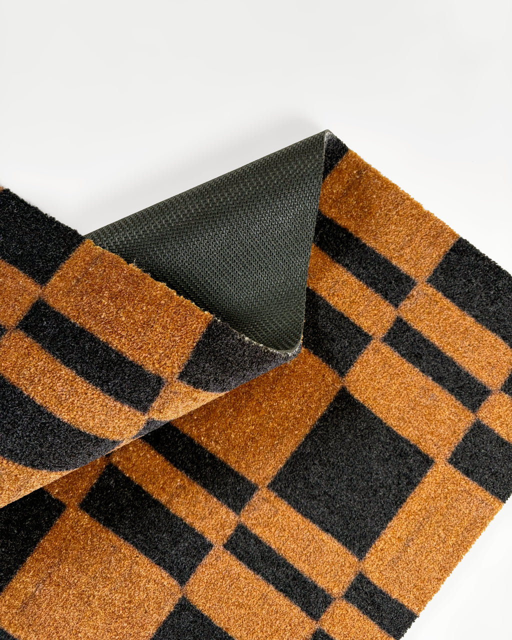 Chalky Check Doormat Black Toffee