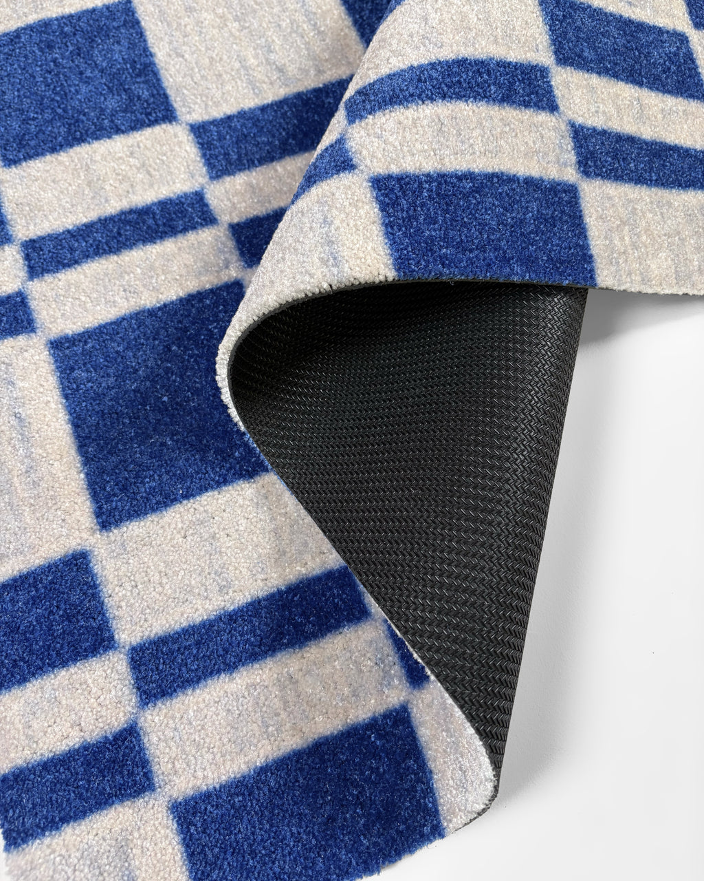 Custom Doormat Chalky Check Cobalt Blue