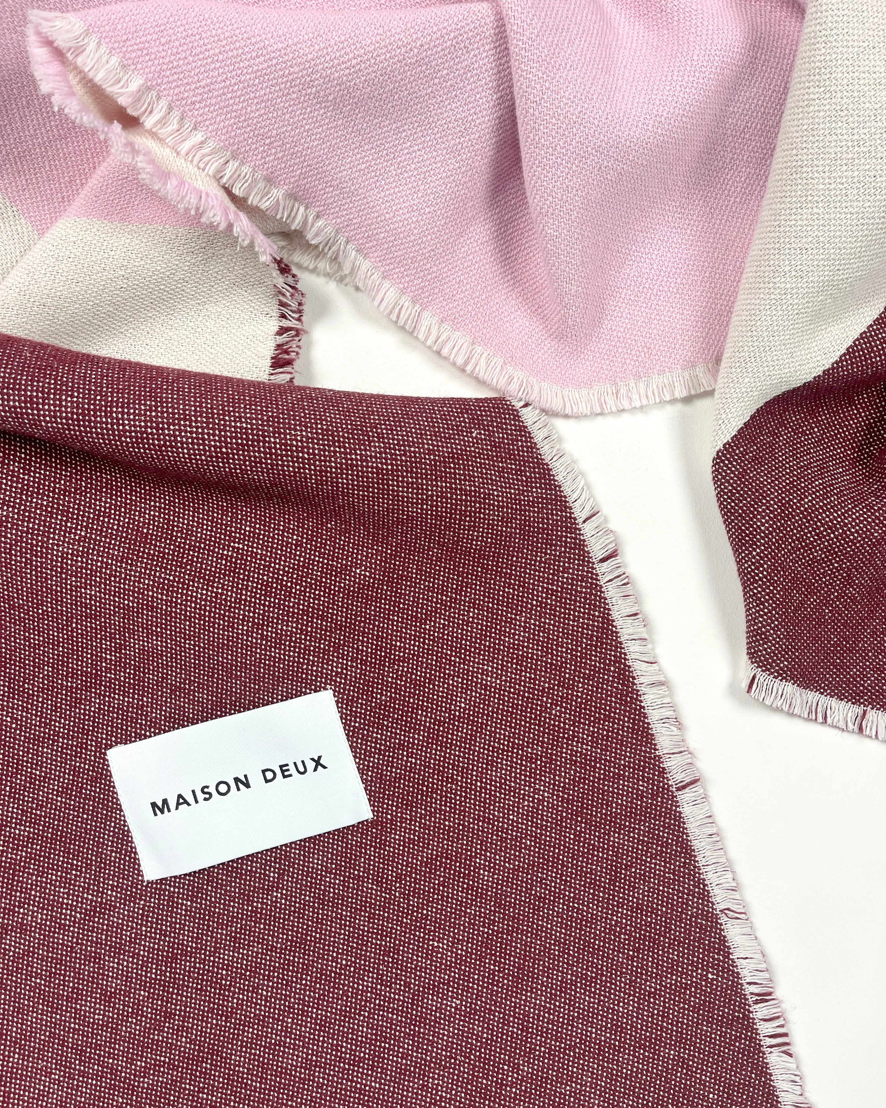 Check Bold Blanket Burgundy Pink