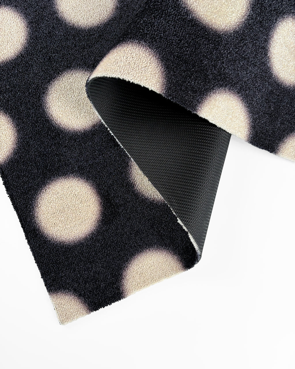 Puffy Polka Doormat Black Vanilla