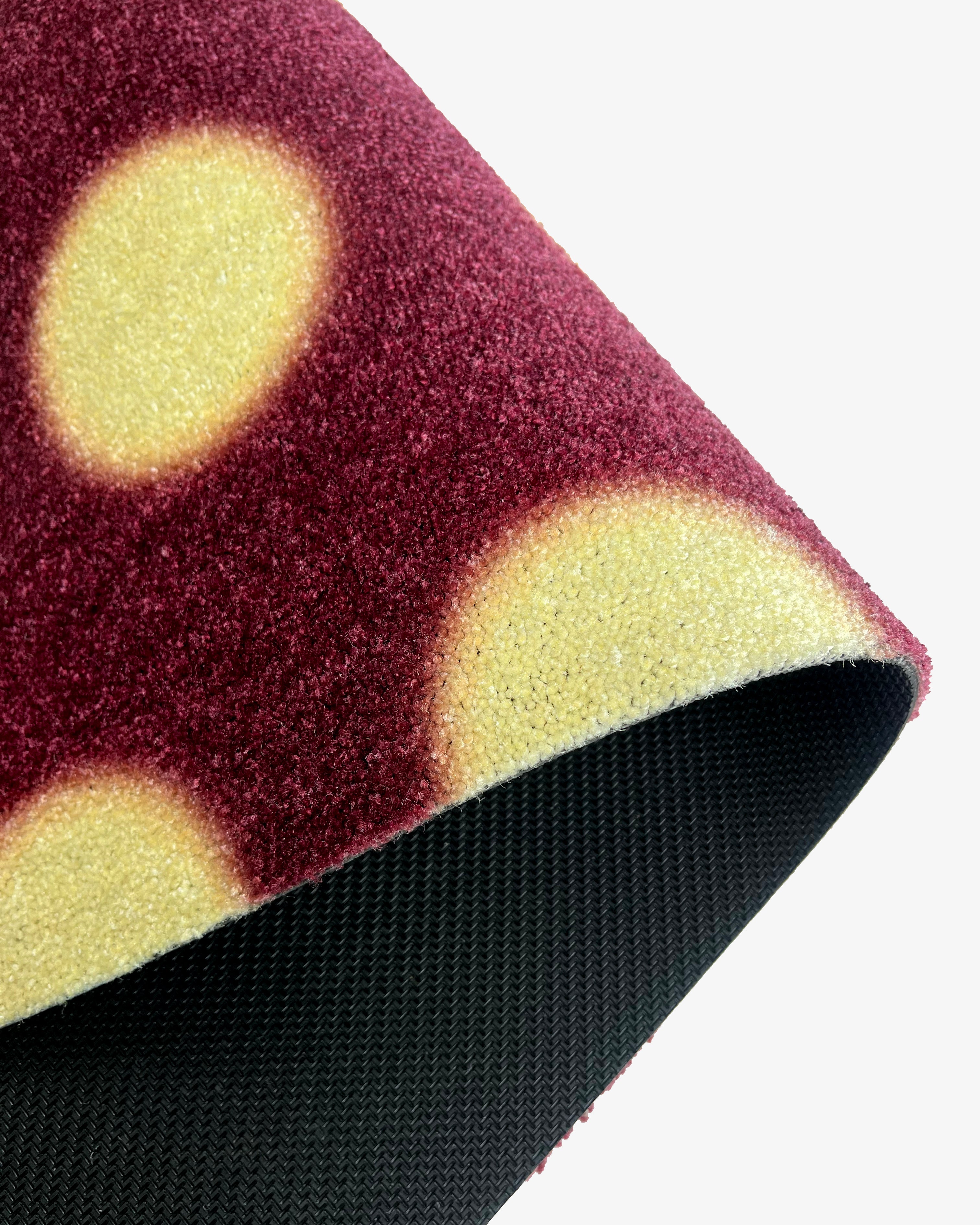 Puffy Polka Doormat Bordo Butter Yellow