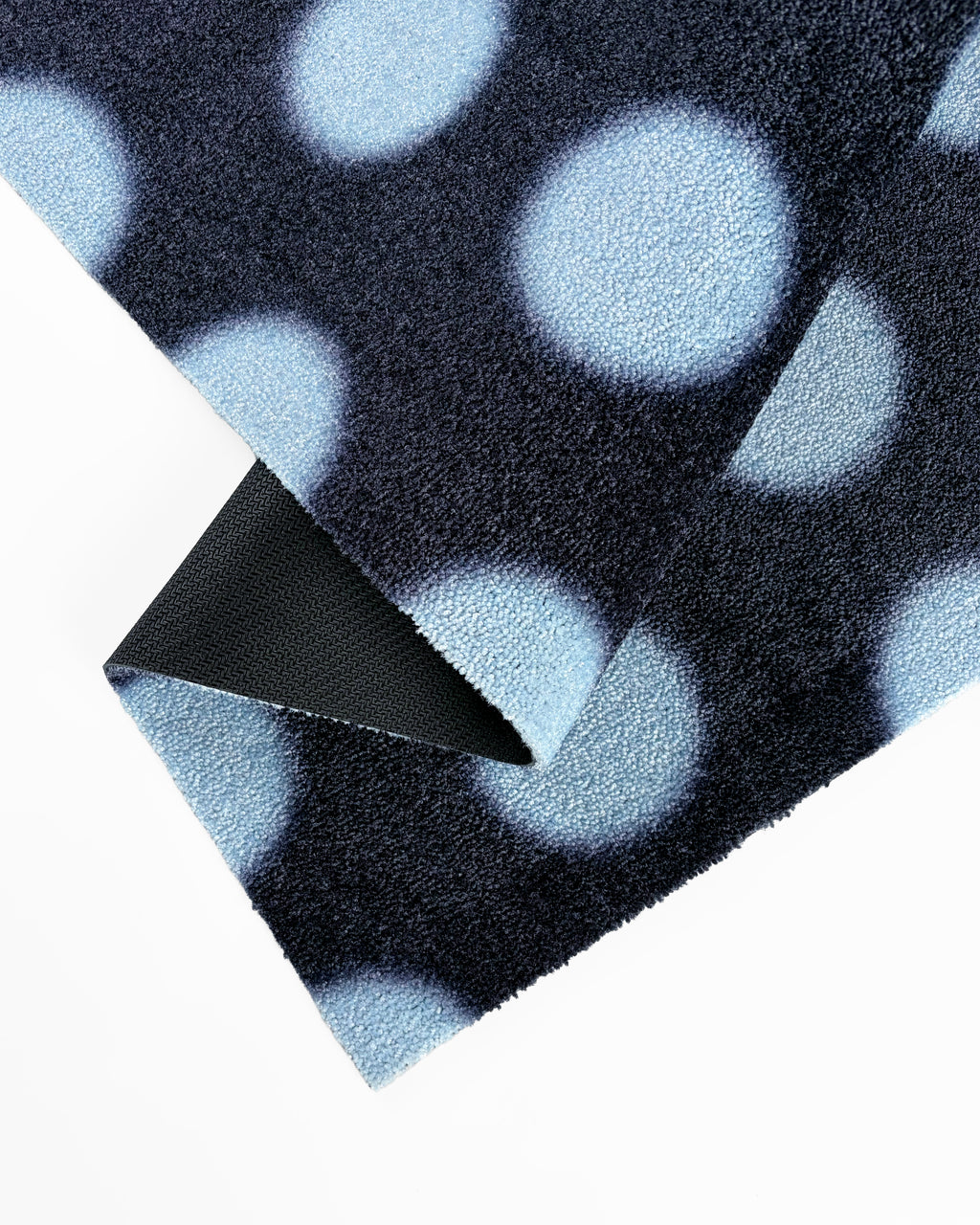 Puffy Polka Doormat Navy Ice Blue