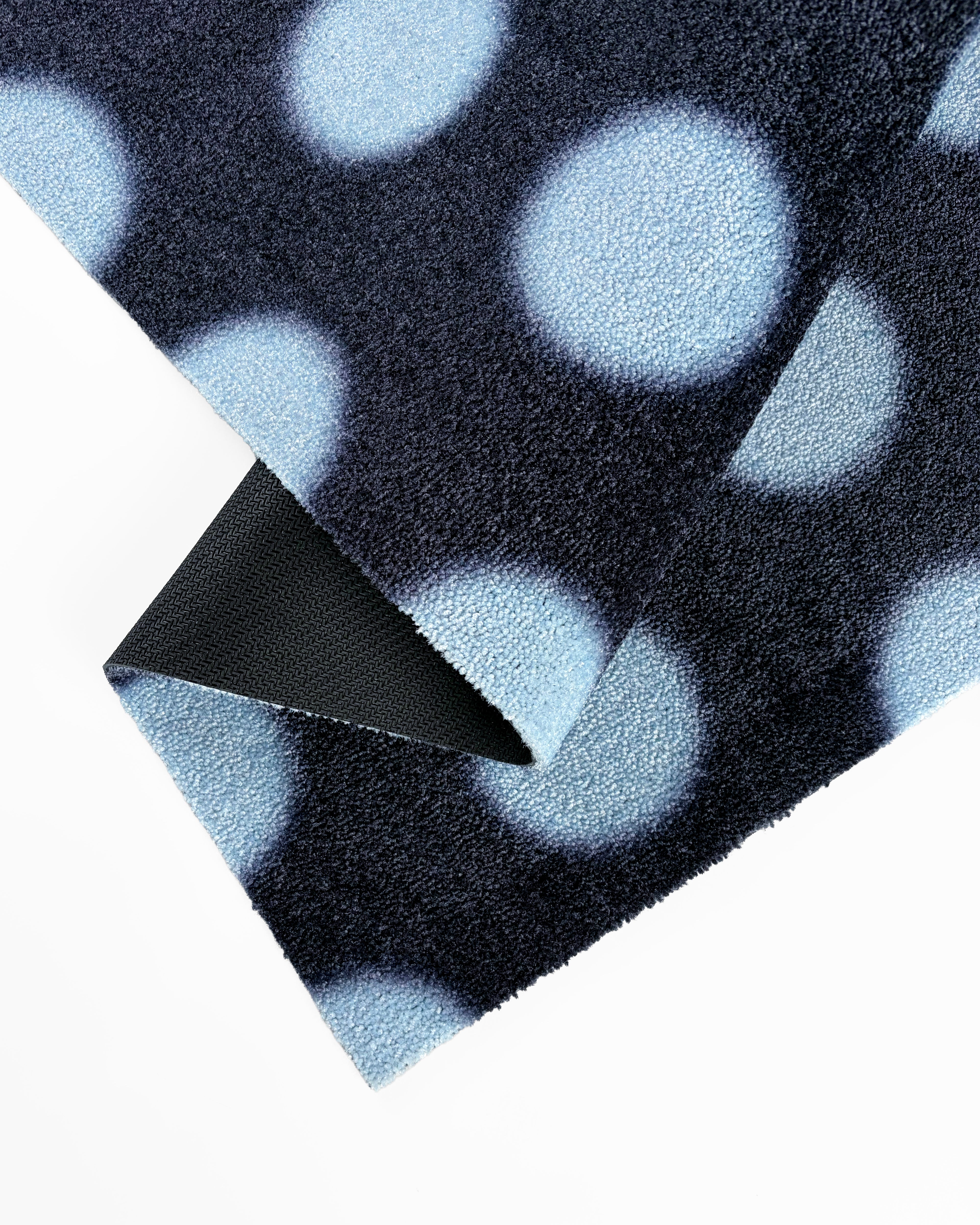 Puffy Polka Doormat Navy Ice Blue