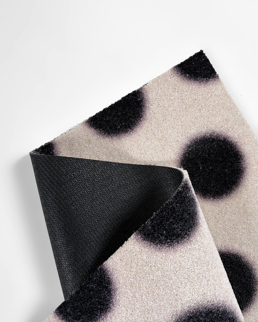 Custom Size Doormat Puffy Polka White Black