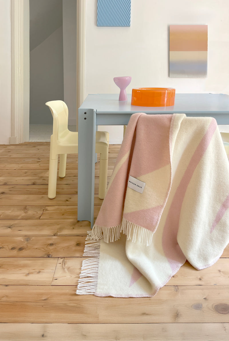 Swirl-Decke Buttergelb Rosa