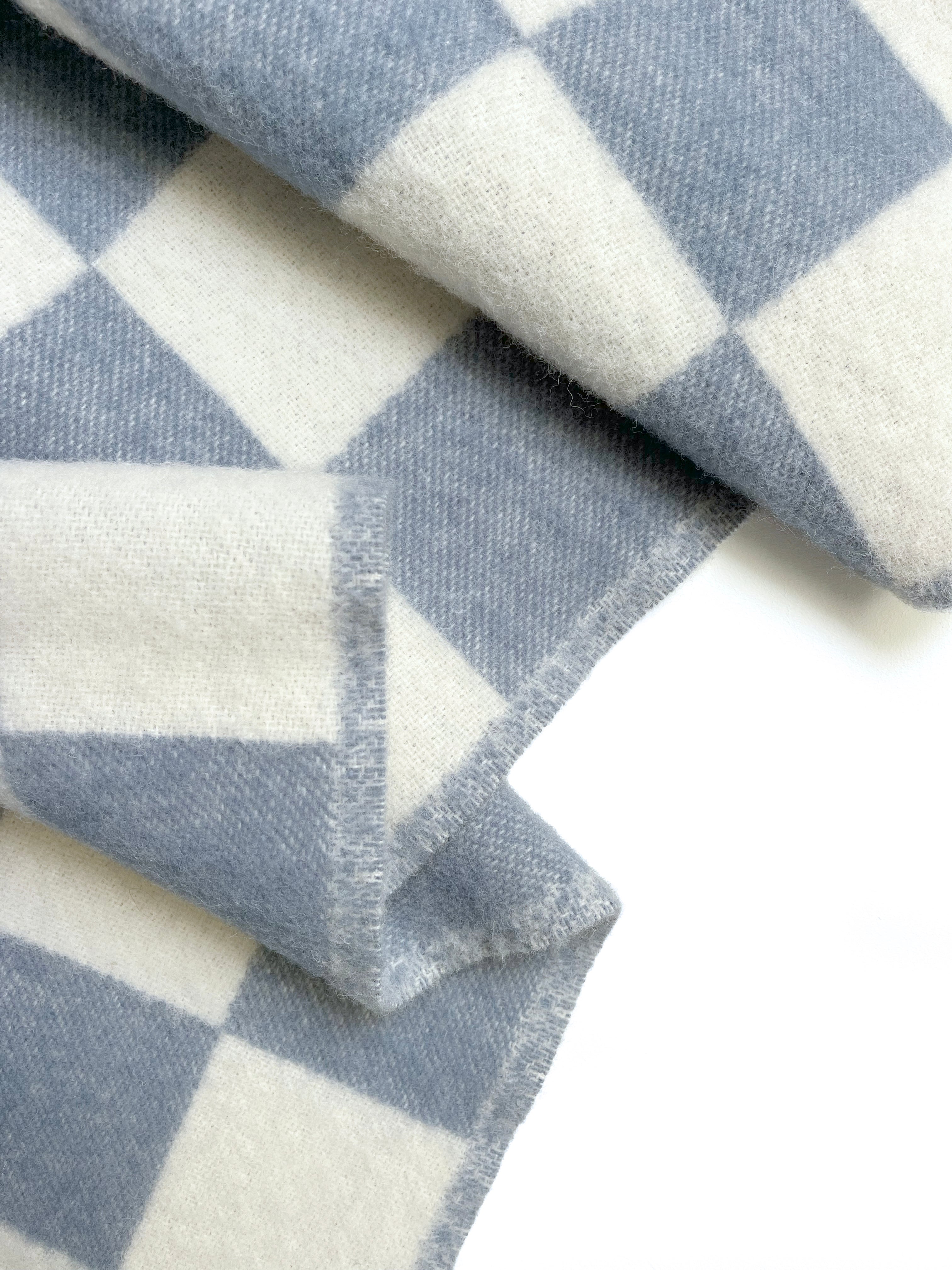 Schachbrettmuster-Decke Denim-Weiß