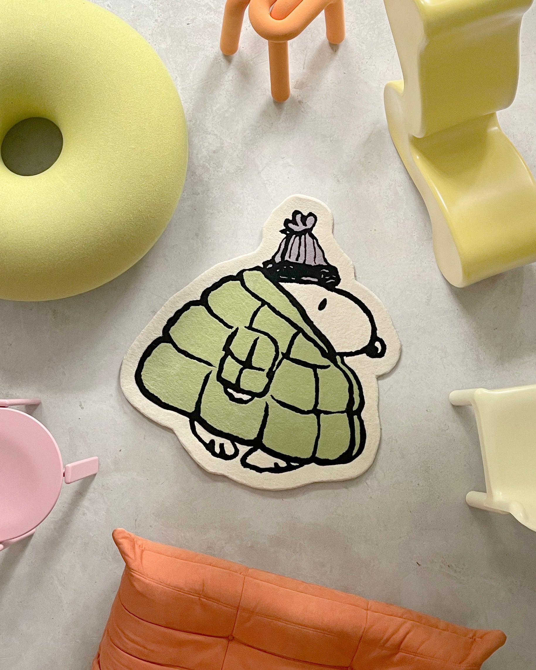 Snoopy Puffer Jacket Rug 110 x 112 cm - Kiwi Lilac