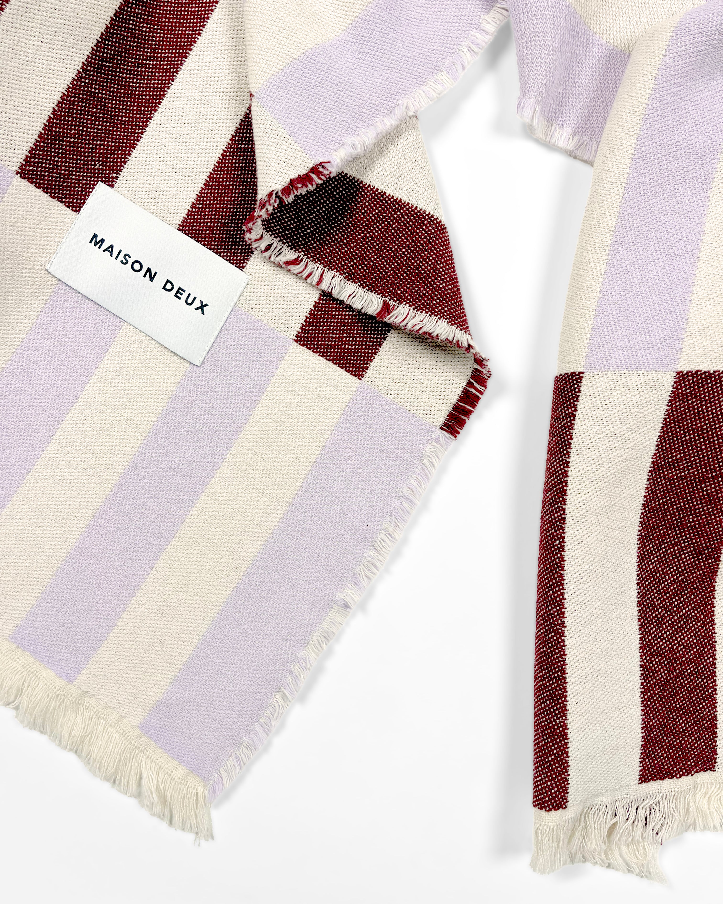 Tiles Blanket Lilac Burgundy – Maison Deux