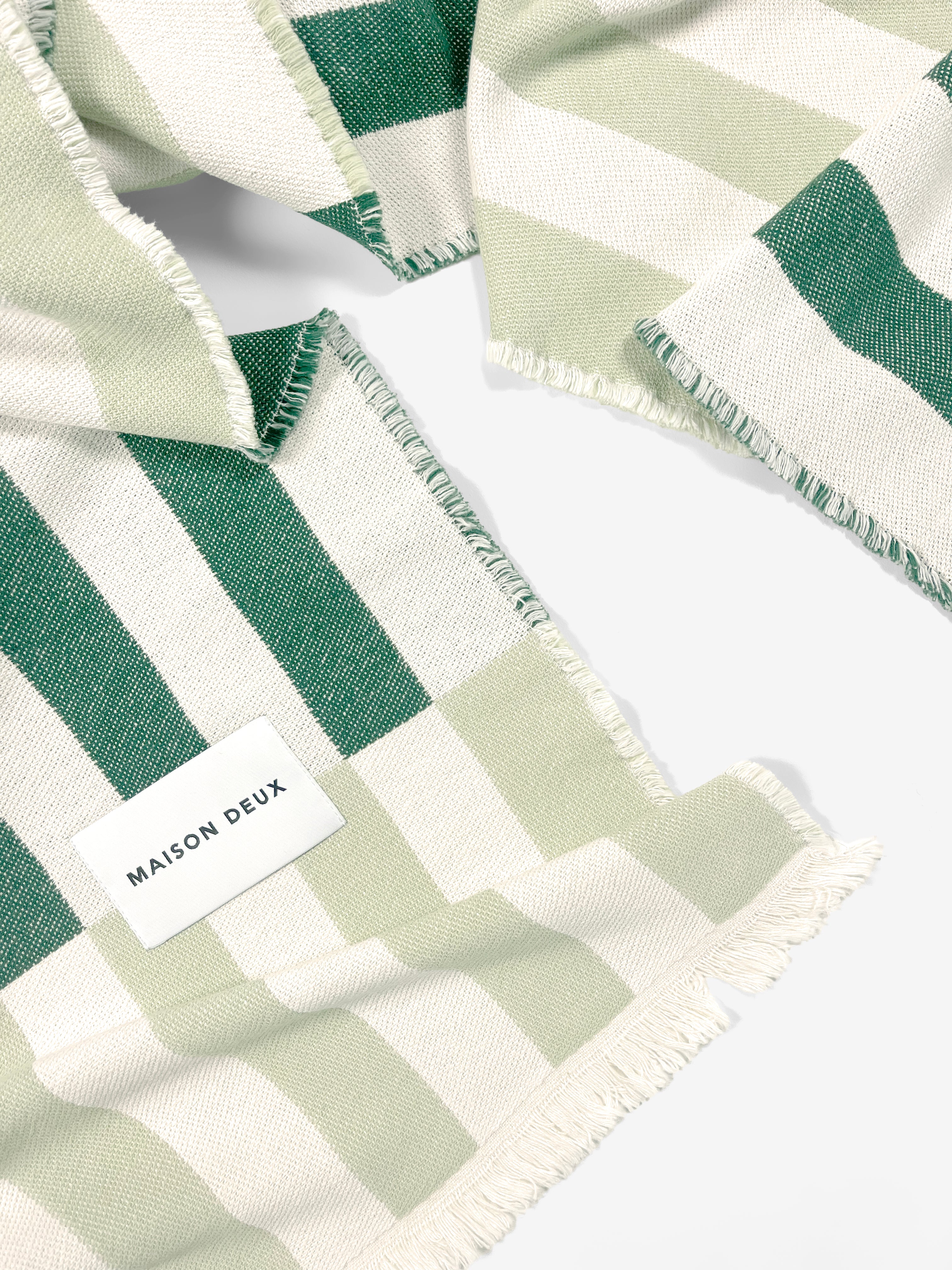 Tiles Blanket Sage Forest | Cotton Blanket – Maison Deux