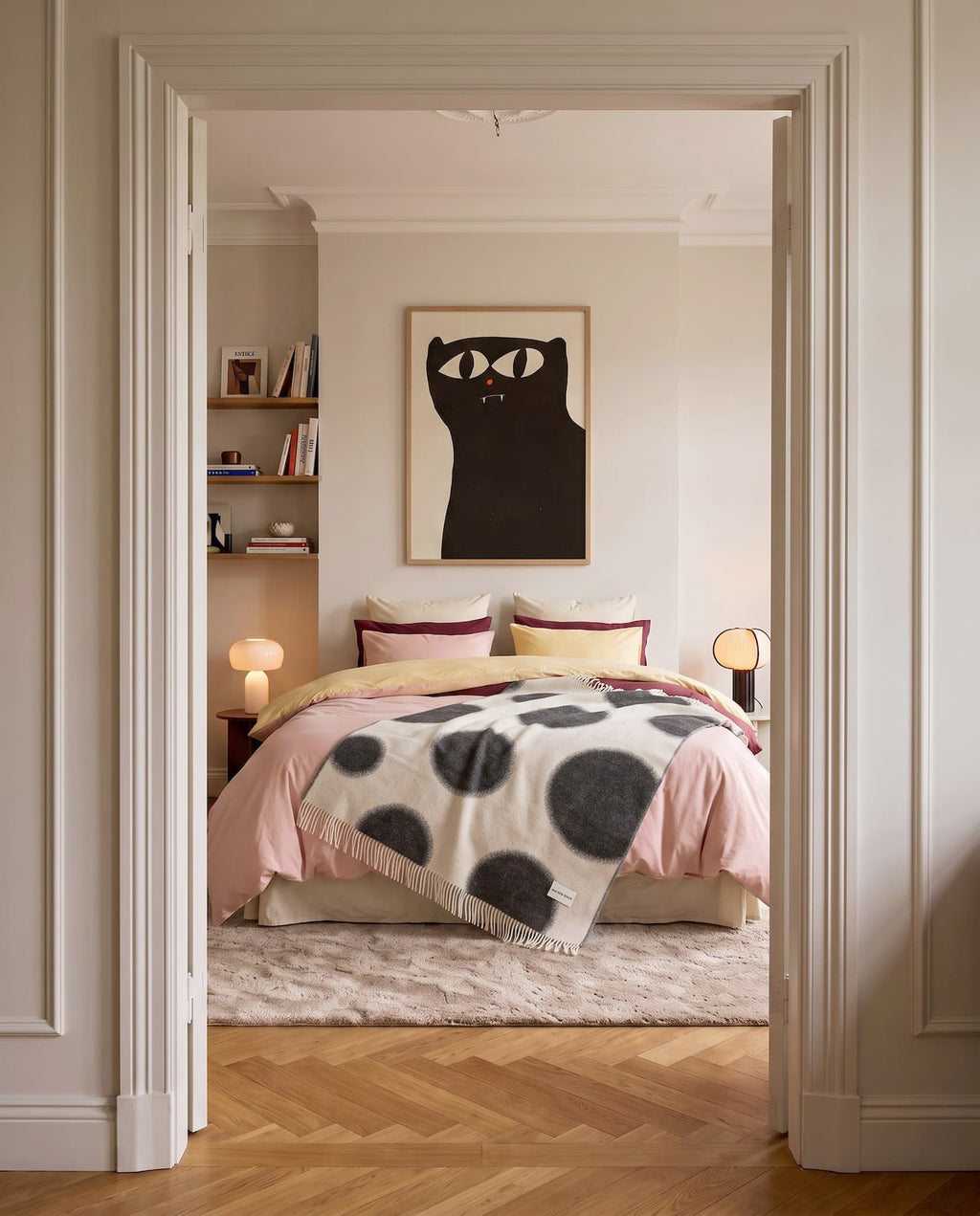 Polka Bold Blanket White Black
