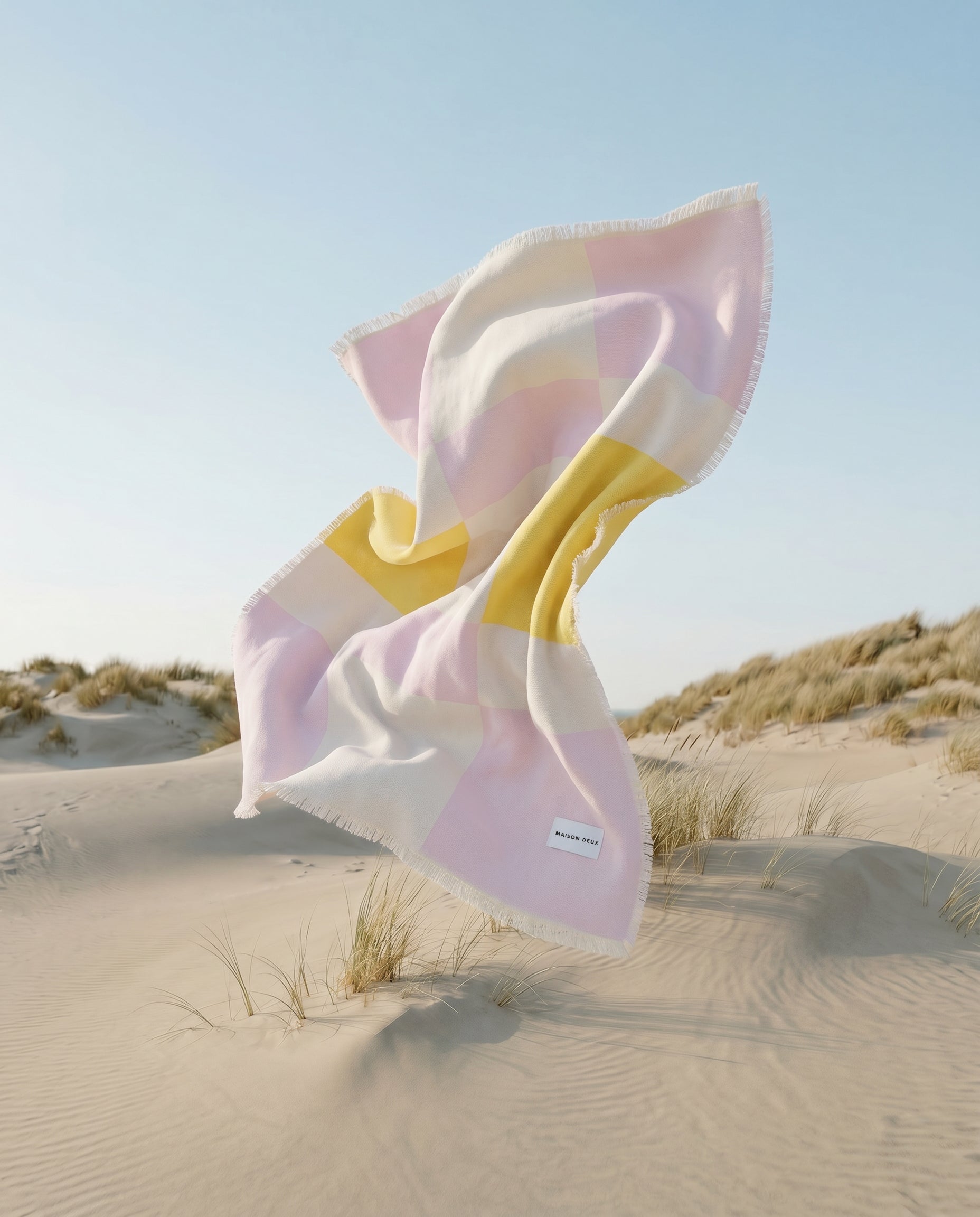 Check Bold Blanket Pink Sun