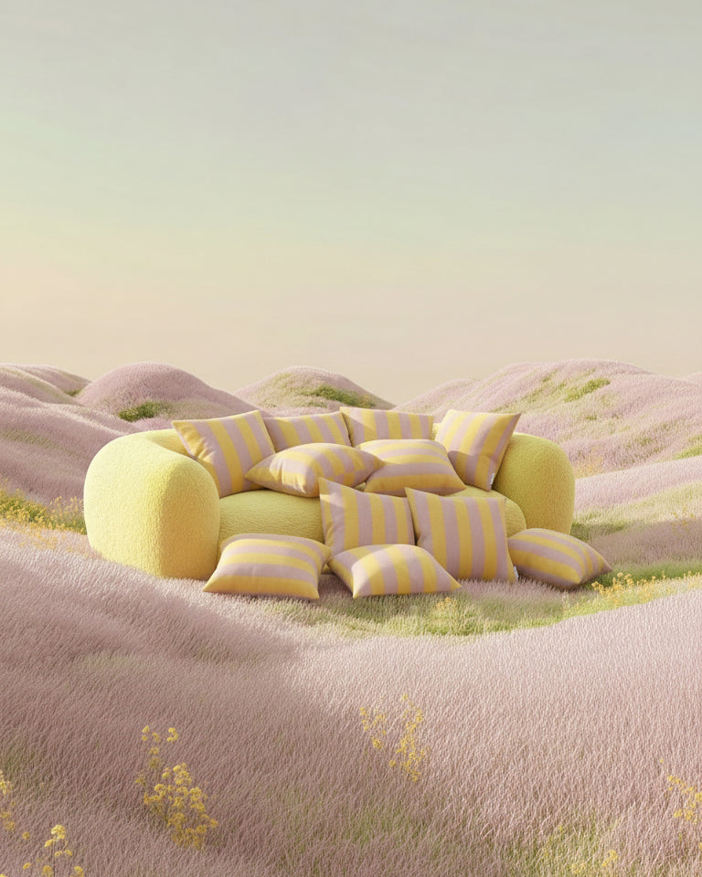 Candy Wrap Cushion Cover Pink Yellow