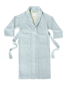 Dual Stripe Bathrobe Blue Butter Yellow