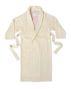 Dual Stripe Bathrobe Butter Yellow Pink