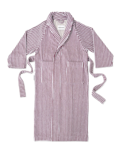 Dual Stripe Bathrobe Lilac Bordo