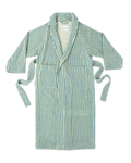 Dual Stripe Bathrobe Sage Cobalt Blue