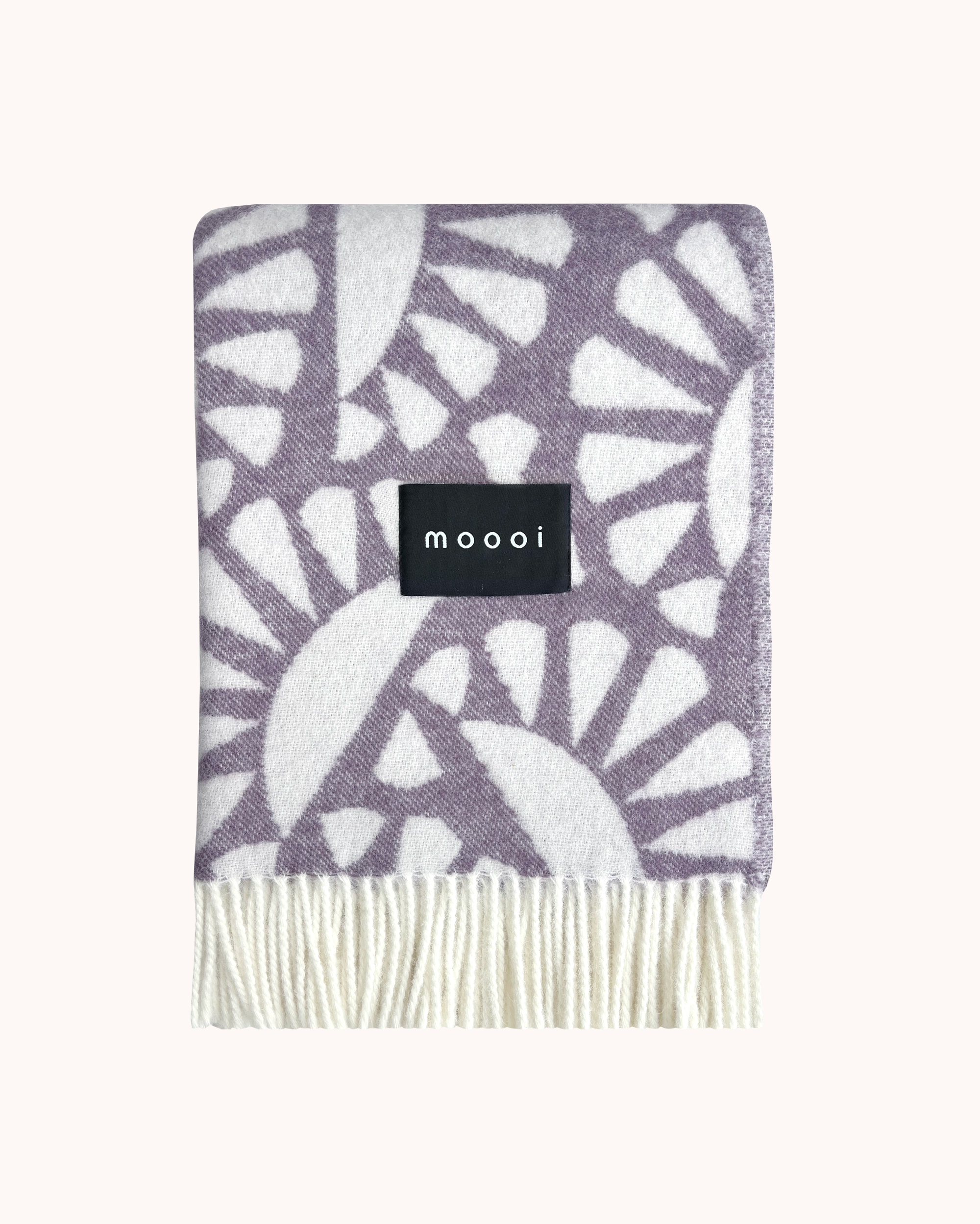Moooi Blanket - Woodblock Beetle Plum Cream