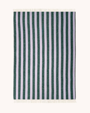 Wool Blanket Stripes - Lilac Green