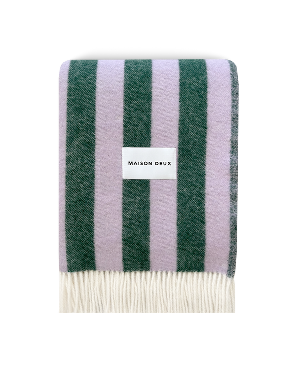 Wool Blanket Stripes - Lilac Green
