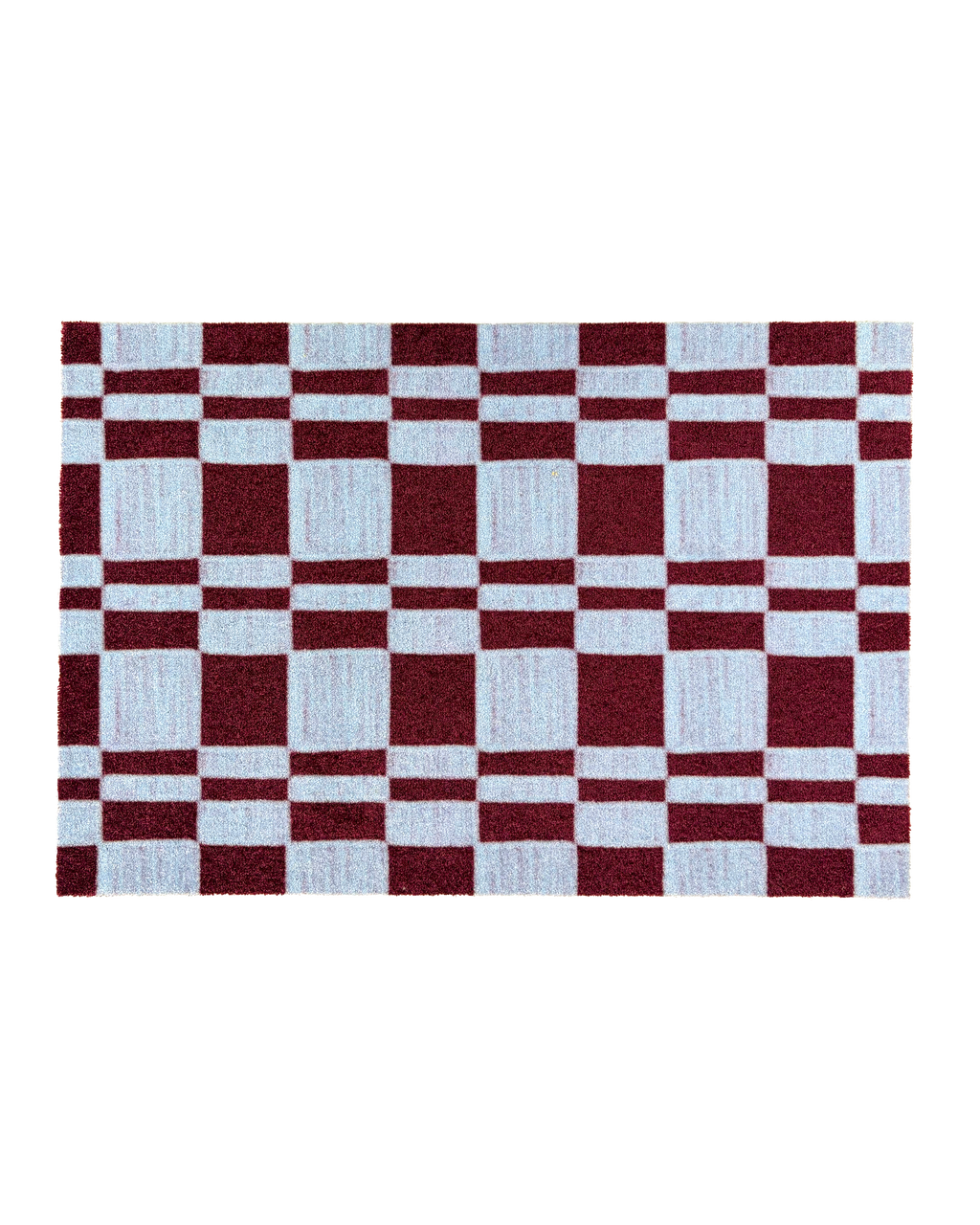 (SAMPLE) Chalky Check Fußmatte Bordeaux-Eisblau