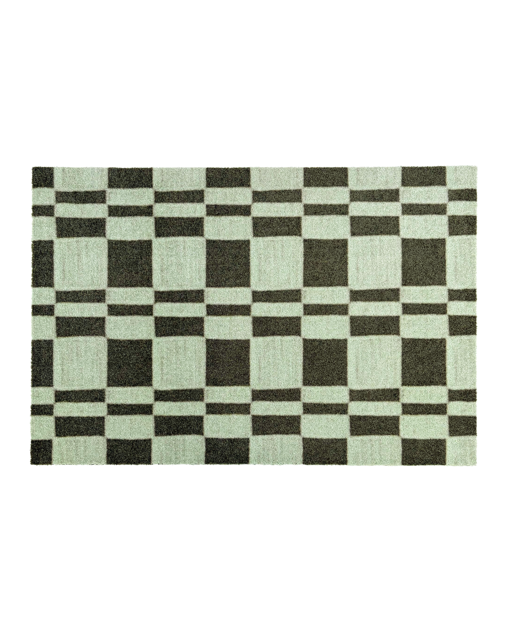 Design Doormat Custom Size - Chalky Check Olive Sage