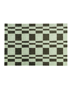 Chalky Check Doormat Olive Sage