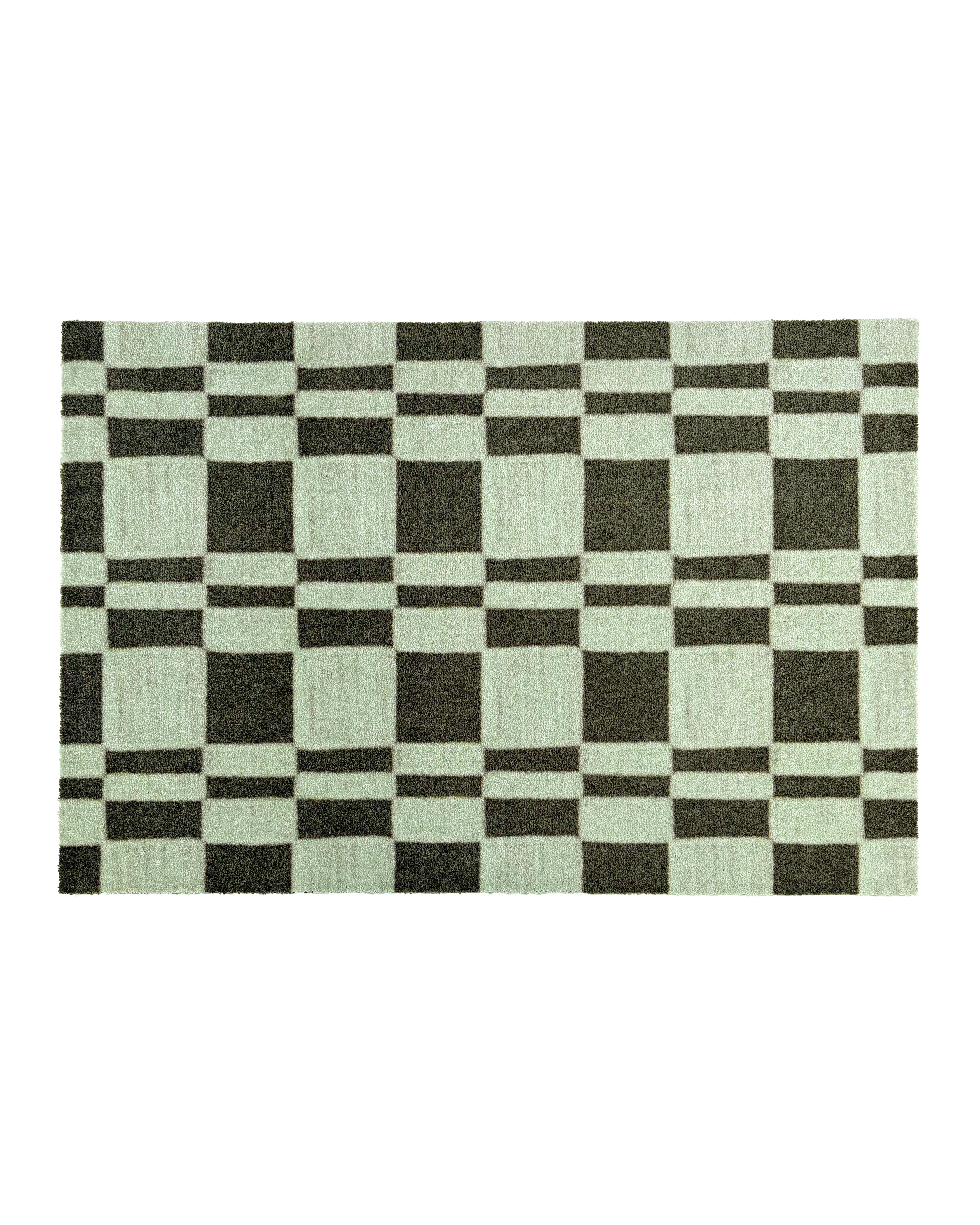 Design Doormat Custom Size - Chalky Check Olive Sage