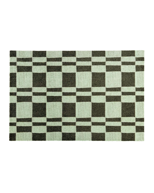 Chalky Check Fußmatte Oliv-Salbei