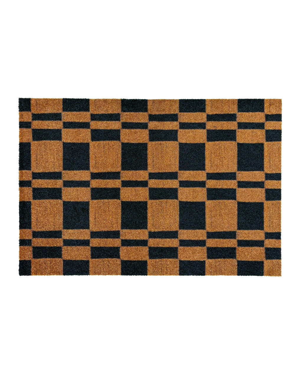 Chalky Check Doormat Black Toffee