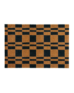 Chalky Check Doormat Black Toffee