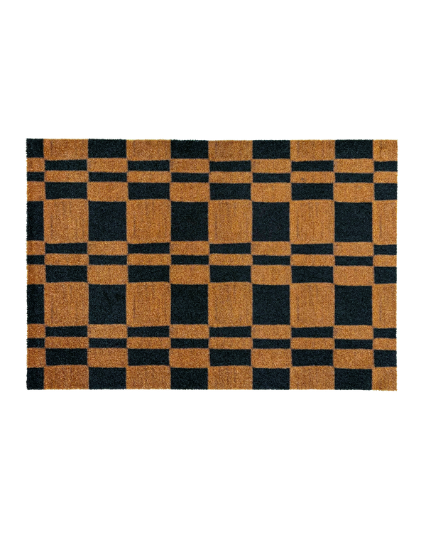 Chalky Check Fußmatte Schwarz-Toffee