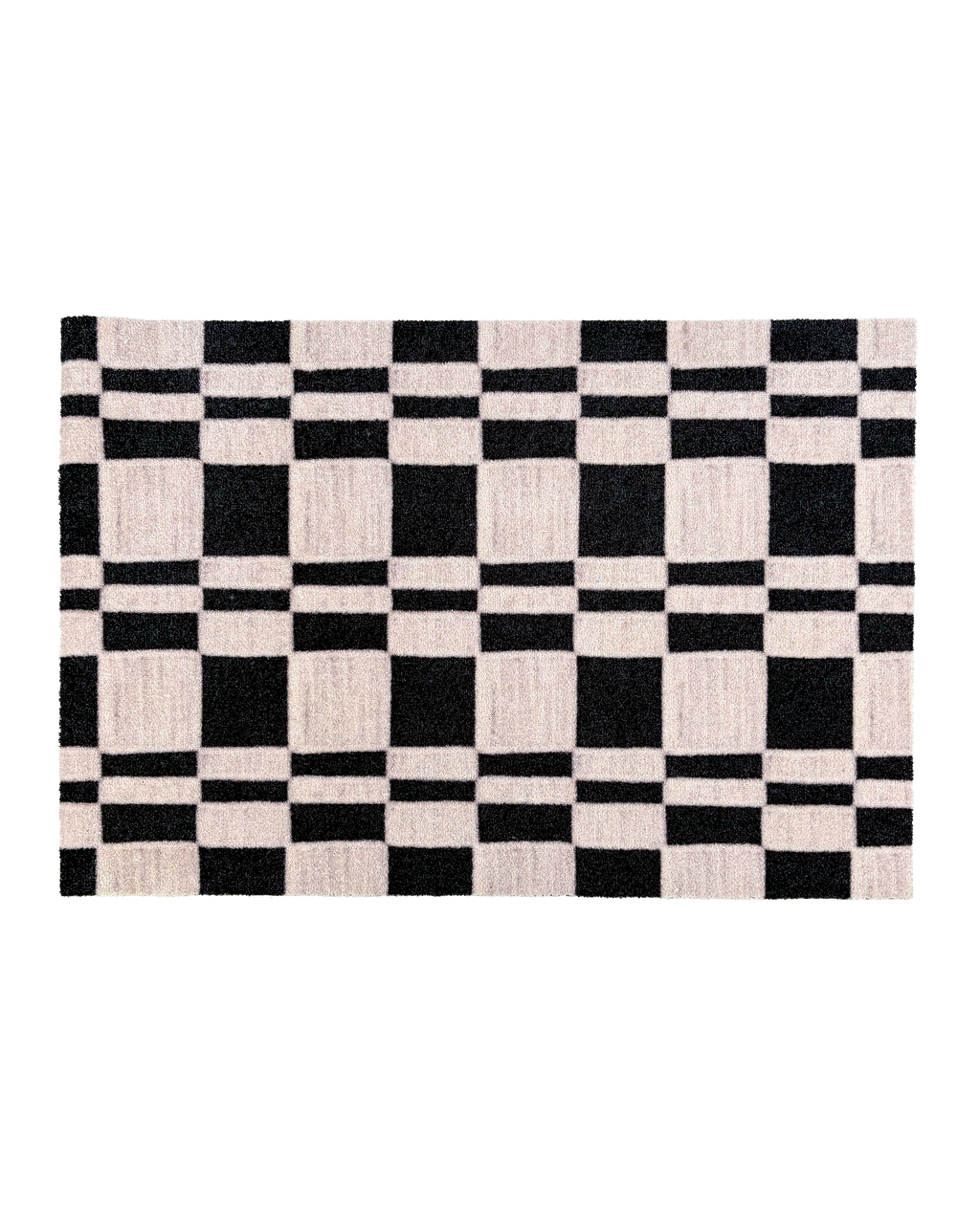 Custom Doormat Chalky Check Black White