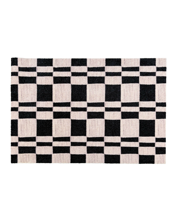 Chalky Check Fußmatte Schwarz-Vanille