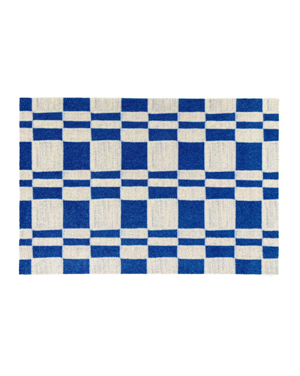 Custom Doormat Chalky Check Cobalt Blue