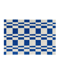 Custom Doormat Chalky Check Cobalt Blue